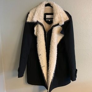 Rachel Roy Wool and Sherpa Lined Coat - XL